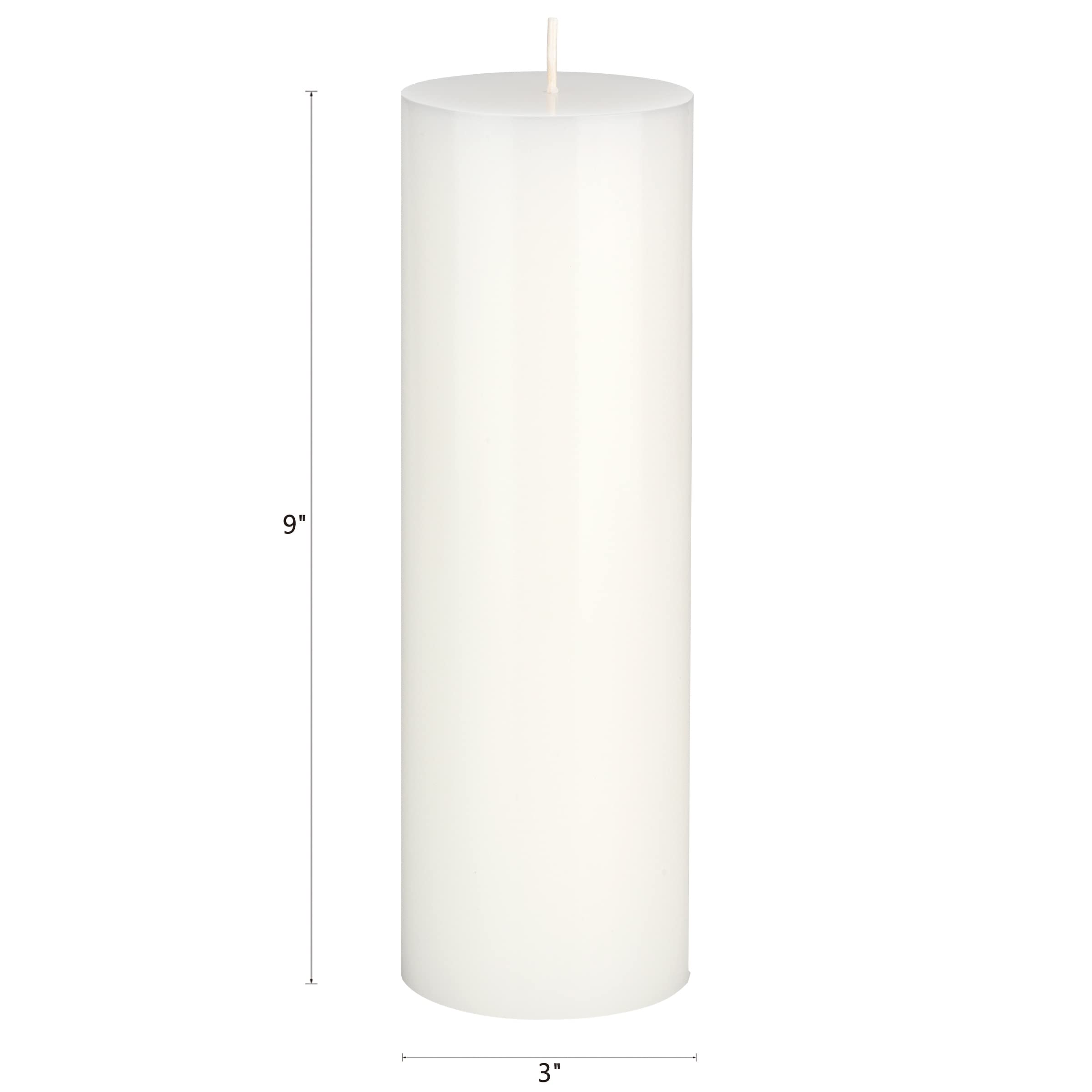 Premium Unscented White Pillar Candle - 3x9 Inch Hand-Poured Pure Wax for Home Decor, Weddings, Spa Relaxation & Holiday Centerpieces - Perfect for Romantic Dinners, Meditation & Prayer Ceremonies