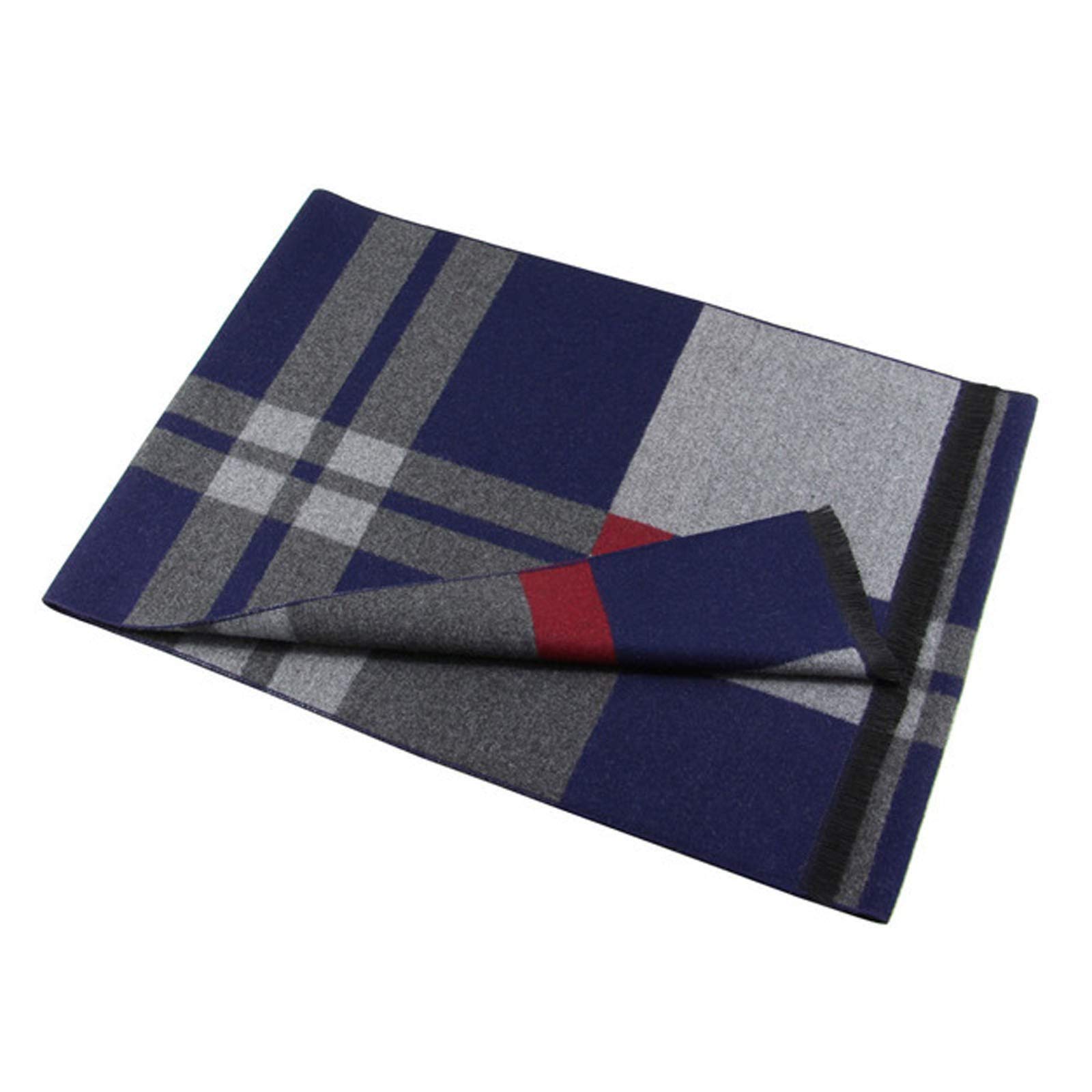 Littleice Checkered Pattern Fuzzy Comfortable Winter Scarf for Men - Soft Warm Plaid Neck Wrap for Cold Weather Protection - Perfect for Outdoor Activities, Snowboarding and Casual Winter Fashion