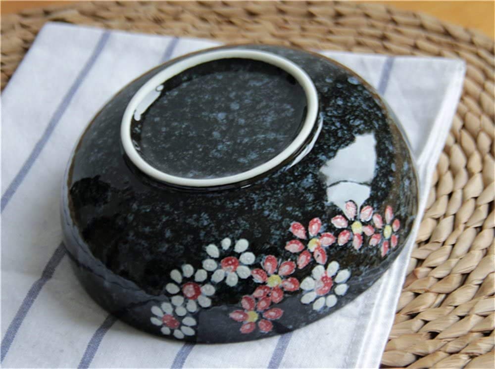 Japanese Style Ceramic Ramen Bowl - Hand Painted Pasta & Fruit Salad Bowl Set - Perfect for Asian Noodles, Soups, Salads & Home Decor