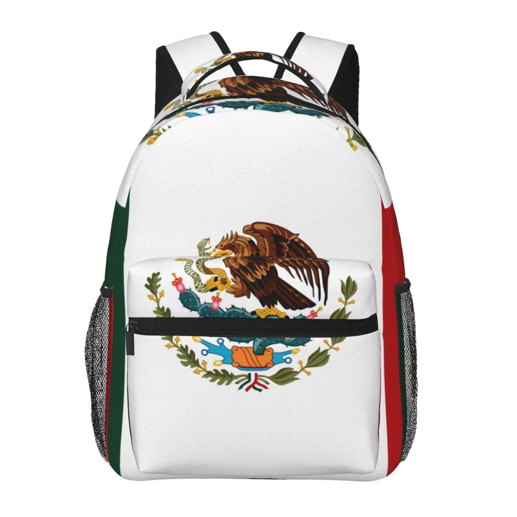 RIMENCH Durable School Backpack - Large Capacity Hiking, Travel & Camping Rucksack for Men & Women - Mexico Flag Eagle Design - Perfect for College, Cycling, Picnics & Outdoor Adventures