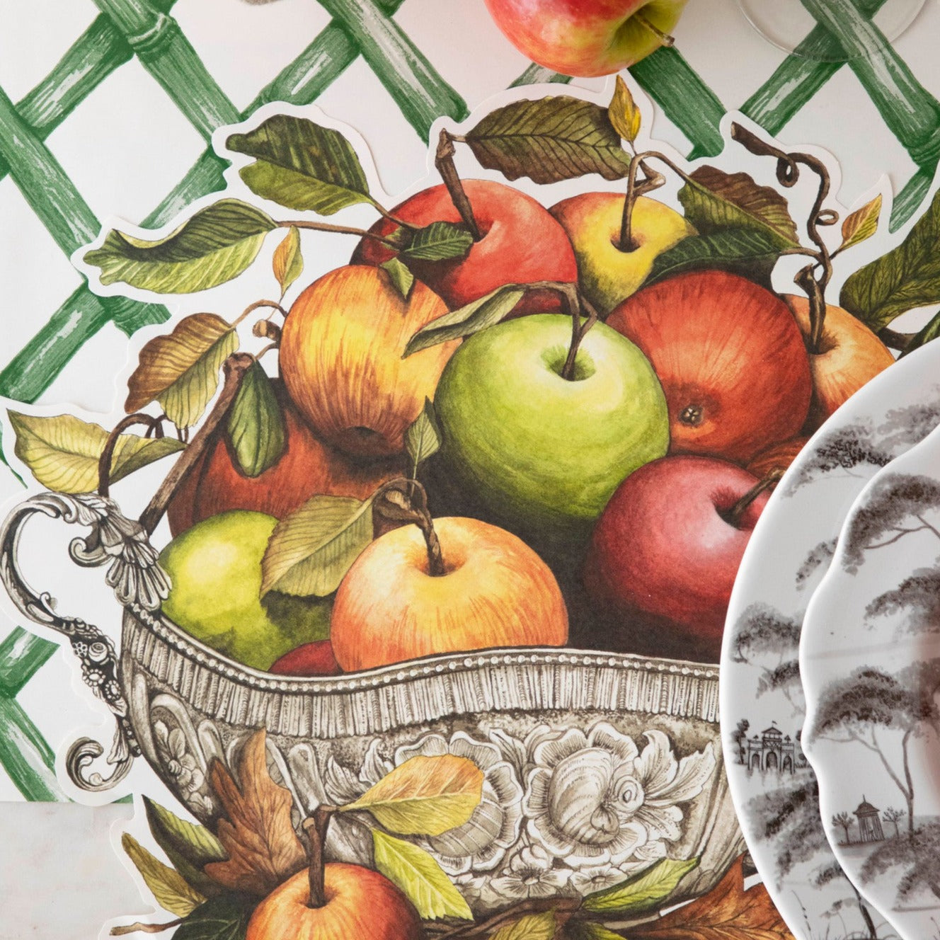 Premium Die-Cut Apple Arrangement Placemat - Elegant Table Decor for Fall, Thanksgiving & Holiday Dining - Perfect for Seasonal Centerpieces and Party Table Settings