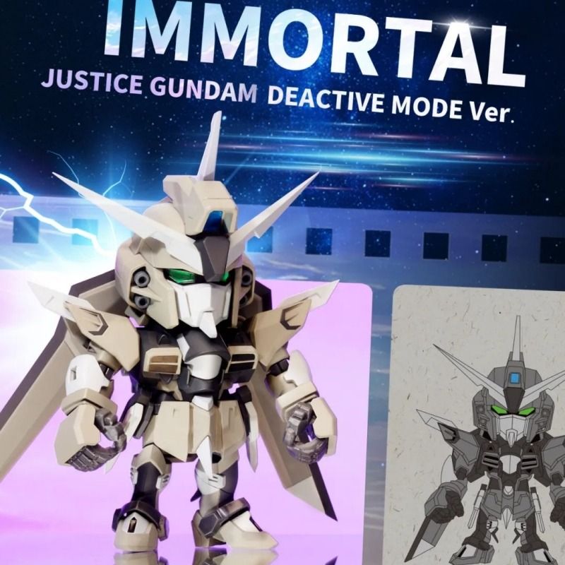 Bandai Gundam Seed Freedom QMSV Mini Rising Freedom & Immortal Justice Gundam Action Figure Set - 8-Piece Collectible Model Kit for Anime Fans | Perfect for Display, Gifts, and Anime Collections