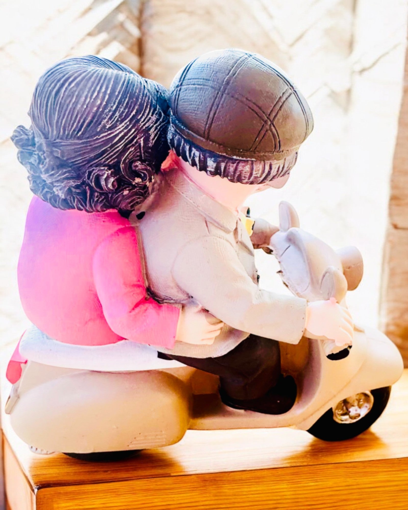 Personalized Engraved Decorative Scooter Lovers Figurine - Unique Couple Gift for Anniversary, Wedding, Valentine's Day - Perfect Home Decor for Living Room, Bedroom & Office Desk
