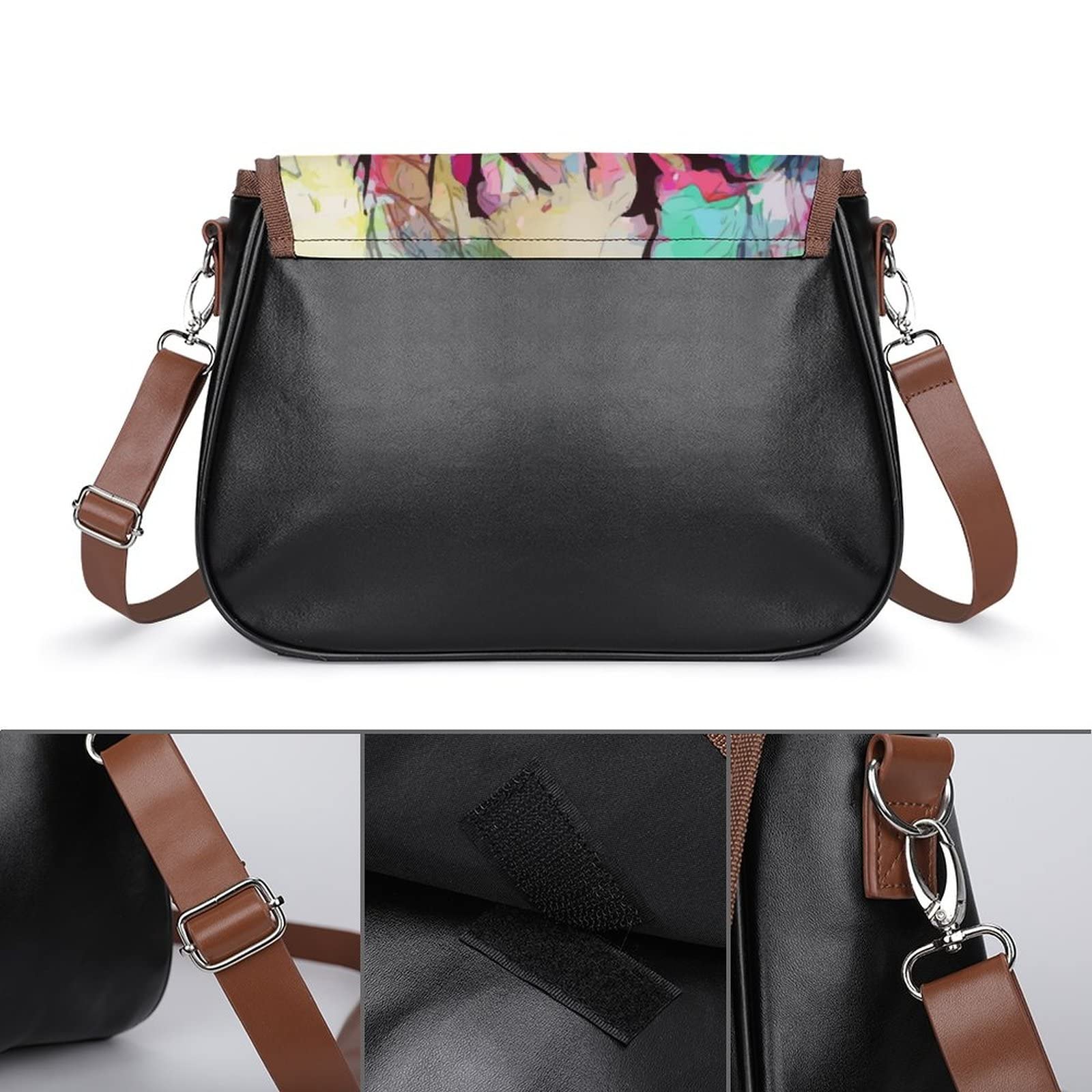 Stylish Women's Crossbody Bags - Genuine Leather Shoulder Bag with Abstract Tree Design for Everyday Use, Work & Travel