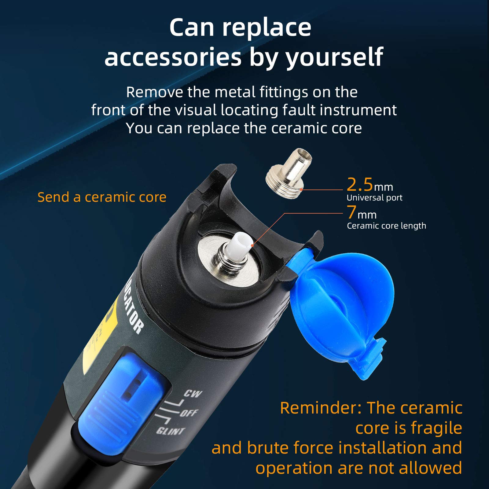5KM Fiber Optic Cable Tester with Visual Fault Locator | Fiber Tester Meter for 2.5mm Connectors | CATV & Telecom Maintenance Equipment | Ideal for Network Installation and Cable Testing