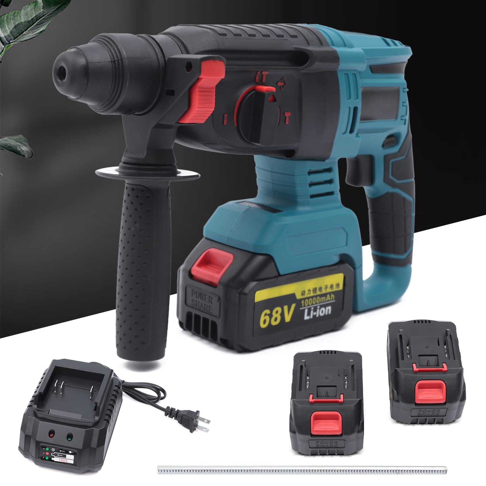 850W 68V Cordless Brushless Impact Wrench & Hammer Drill Set - KPfaster Electric Concrete Breaker Kit for Demolition, Construction & DIY Projects