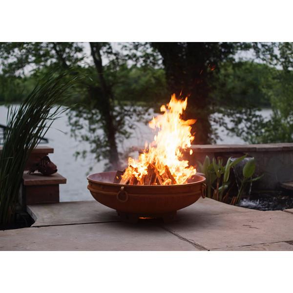 Emperor Fire Pit - Outdoor Wood Burning Fire Pit for Backyard, Patio & Camping - Heavy Duty Steel Fire Pit with Spark Screen & Poker - Perfect for Bonfires, S'mores & Outdoor Gatherings