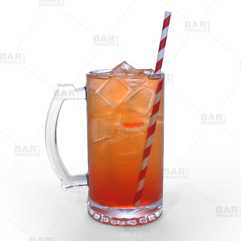 BarConic® Eco Friendly Biodegradable Paper Straws - 100 Pack, Red Stripe Design for Parties, Restaurants & Home Use - Sustainable & Disposable Drinking Straws