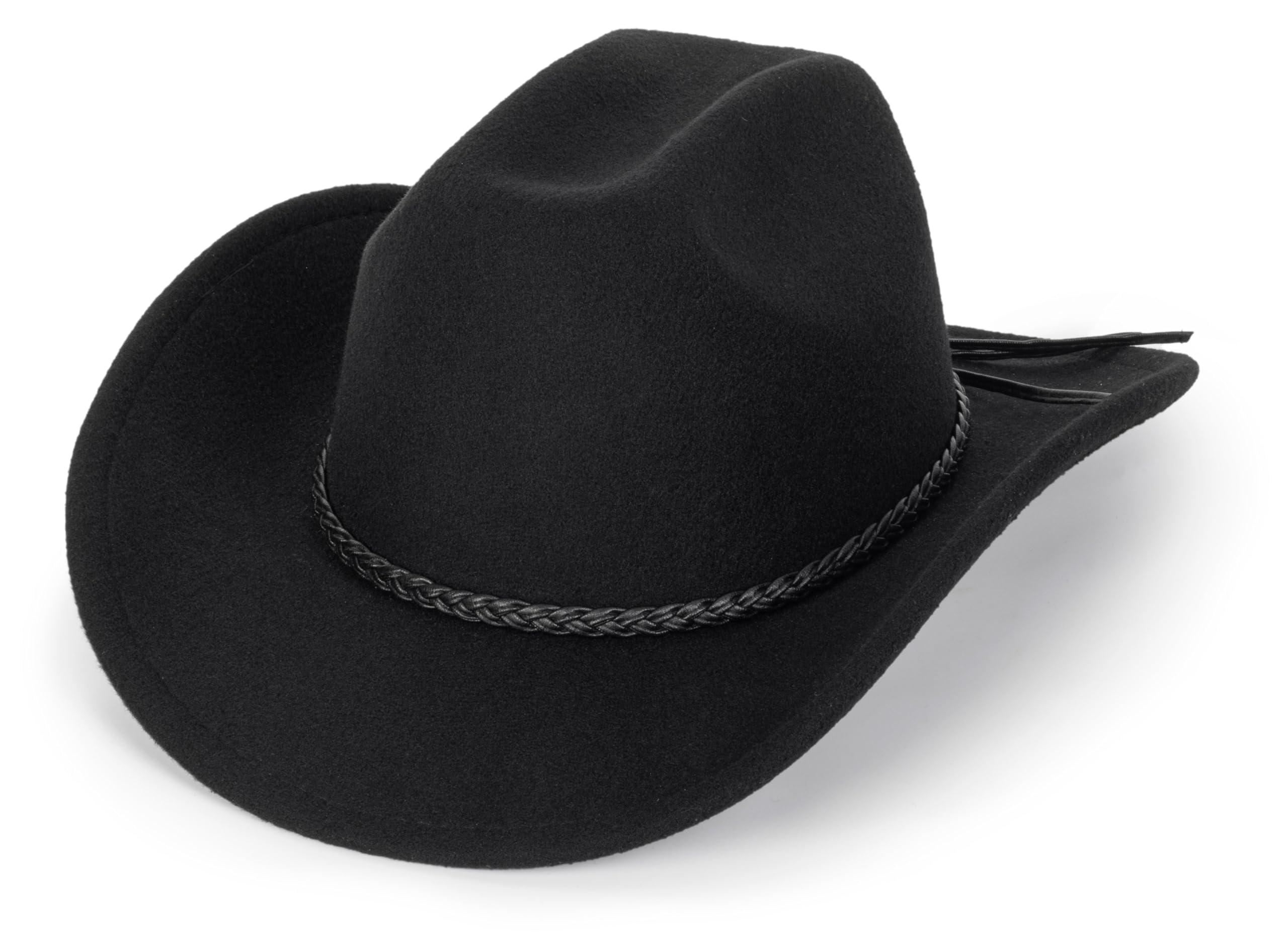 Classic Western Cowboy Hat for Women & Men - Wide Brim Felt Cowgirl Hat with Adjustable Belt - Perfect for Rodeo, Country Music Festivals & Outdoor Adventures