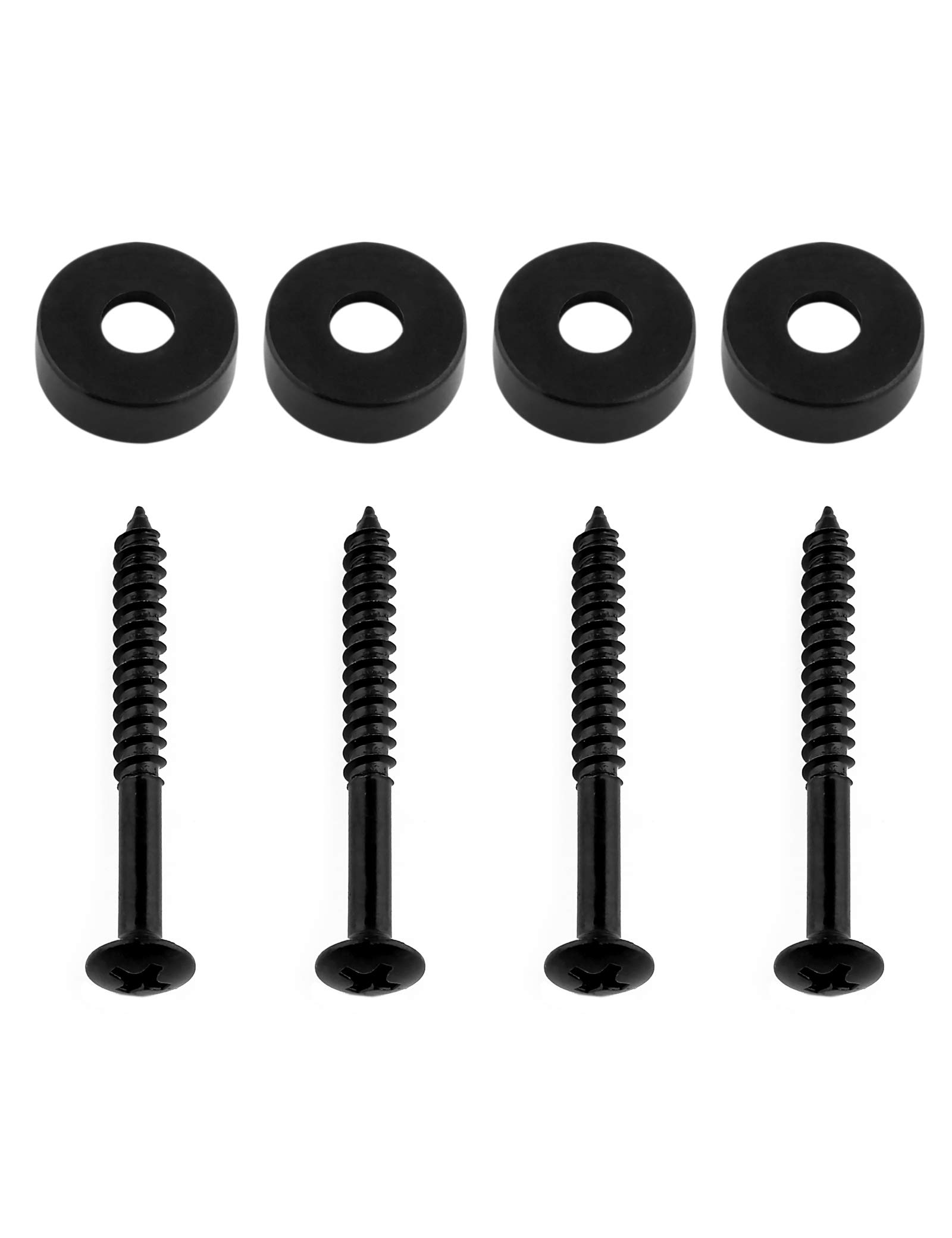 Holmer Guitar Neck Joint Bushings Ferrules and Bolts Set of 4Pcs - Black Hardware Kit for Electric Guitar & Bass Guitar Repair | Perfect for DIY Guitar Maintenance and Neck Reinforcement