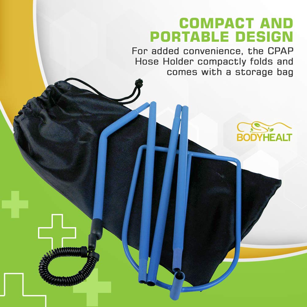 BodyHealt CPAP Hose Holder Hanger - Adjustable CPAP Tube Stand for Bedside, Tangle-Free CPAP Accessories with Storage Bag - Perfect for Sleep Apnea Machines & Travel Use
