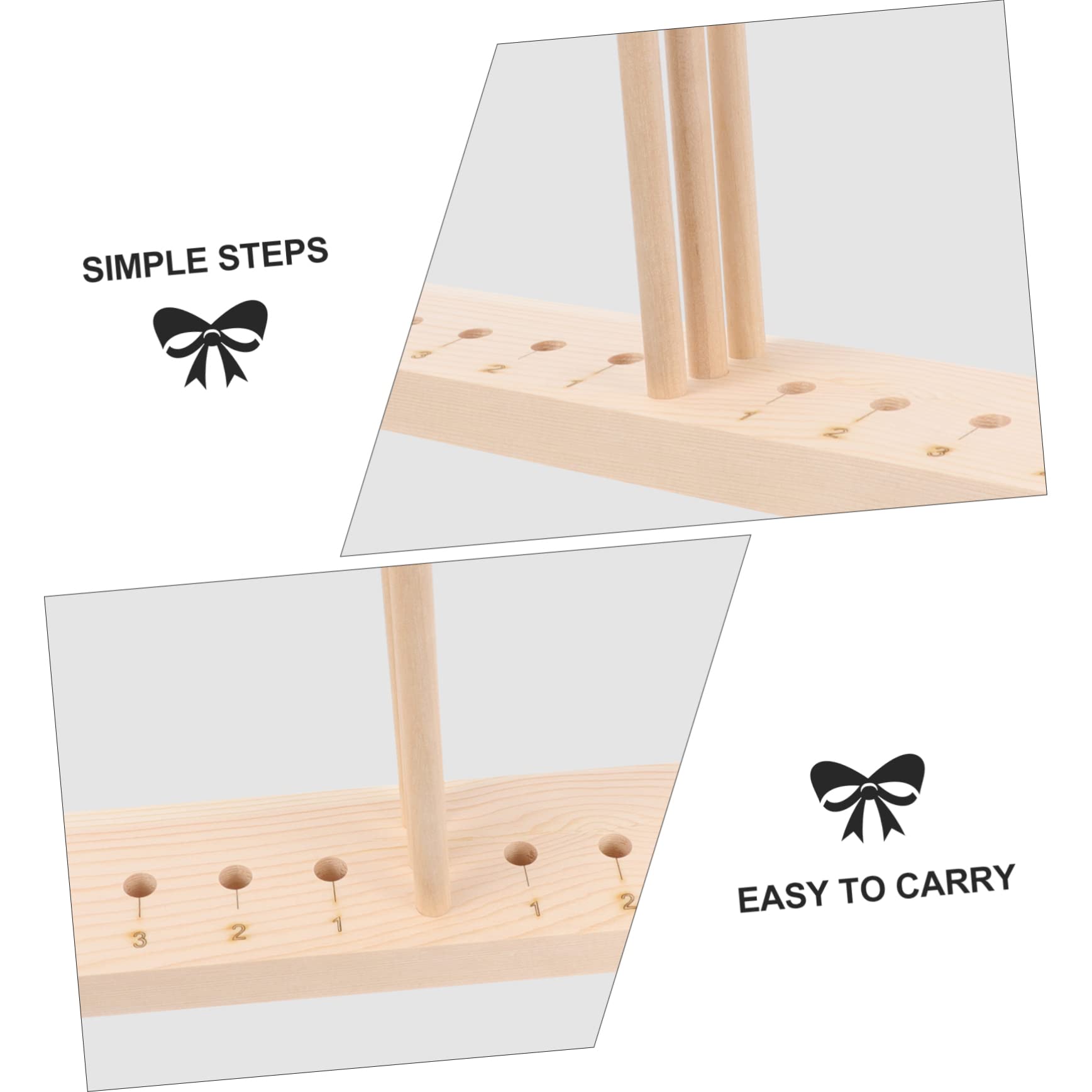 Operitacx 2-Piece Wooden Bow Maker Tool Set - DIY Metal Drumsticks for Crafting Christmas Bows, Ribbon Corsages, Wreaths & Wrist Flowers - Perfect for Holiday Decorations, Gift Wrapping & Floral Arrangements