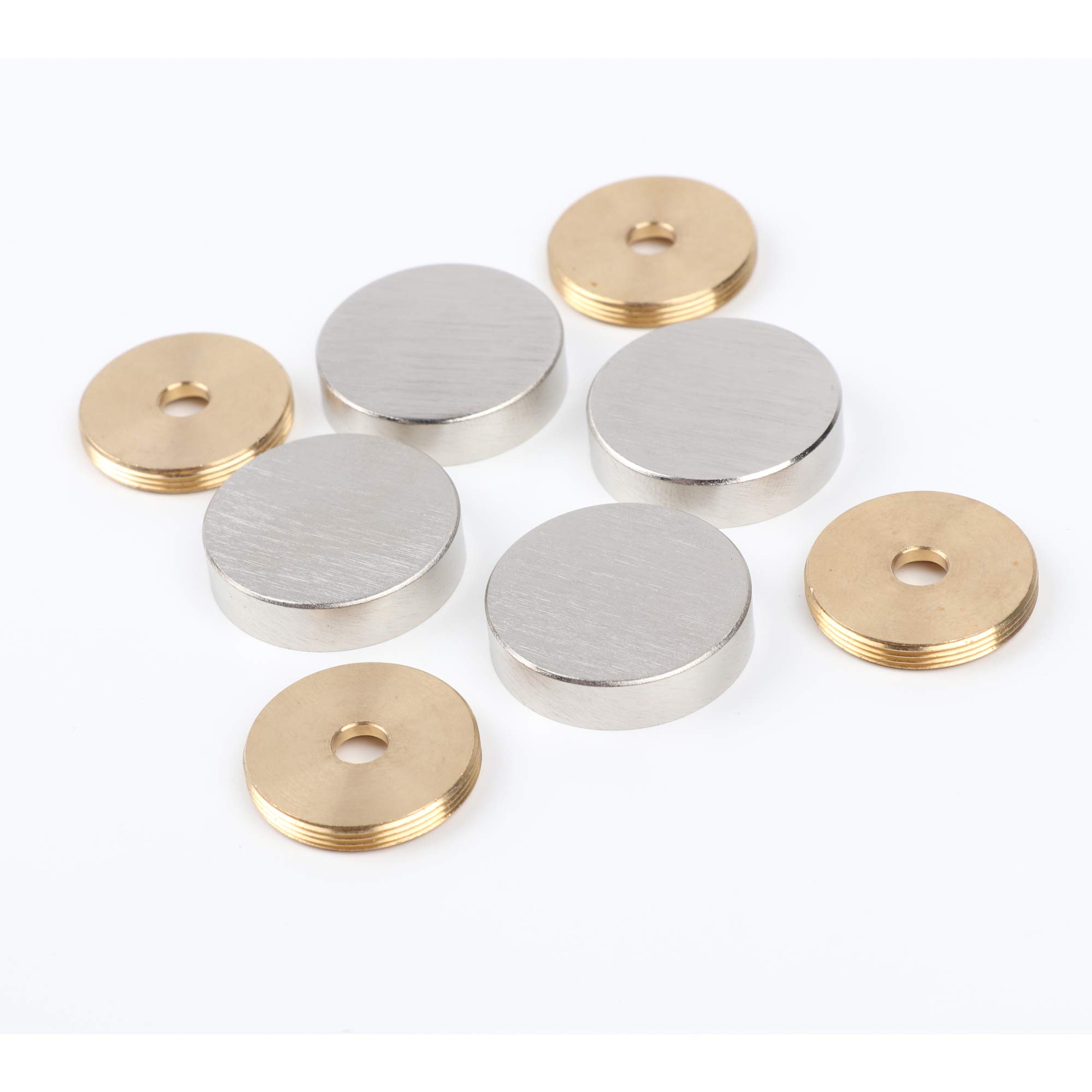 Decorative Brass Mirror Screws with Satin Nickel Finish - 1 Inch Mirror Nails (4 Pack) - Perfect for Framing Mirrors, Wall Art, and DIY Home Decor Projects