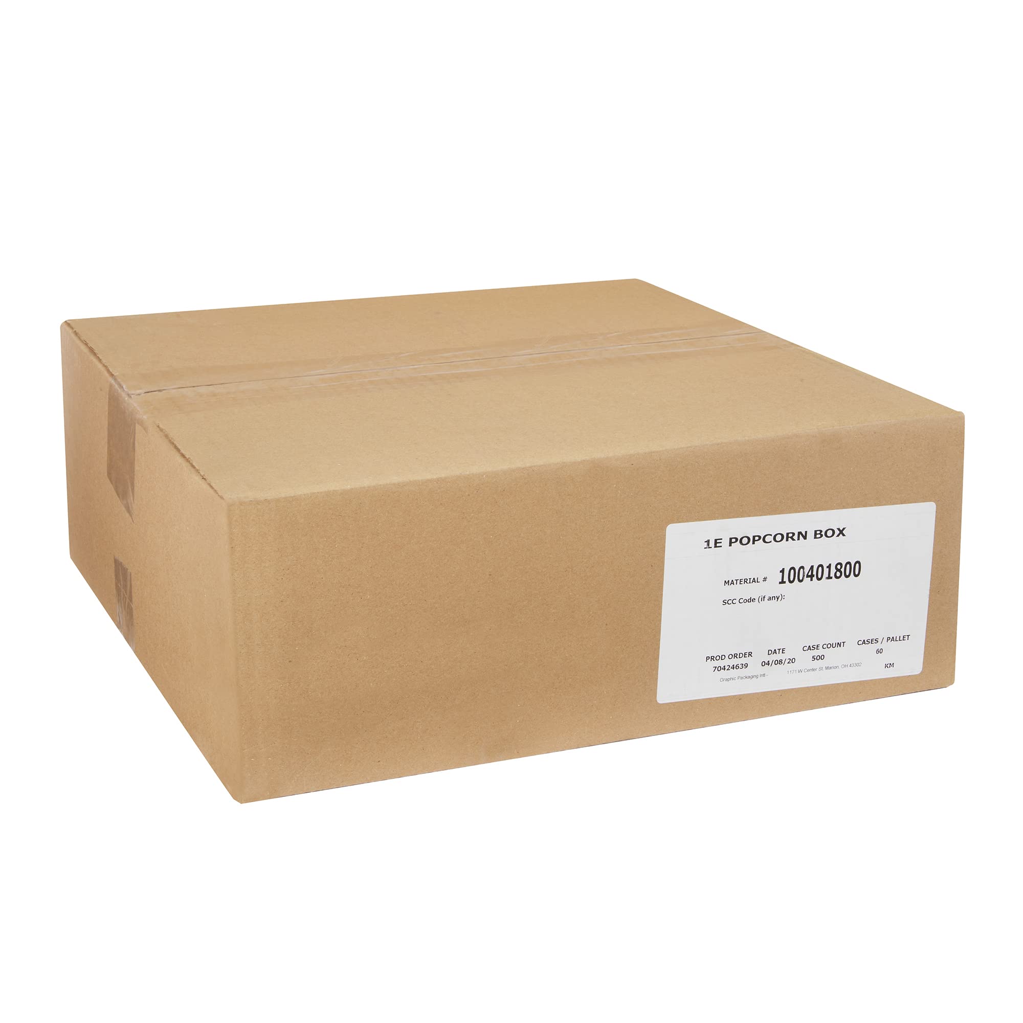1E Red & White Closed Top Popcorn Boxes (Case of 500) - Perfect for Movie Nights, Parties, and Concessions