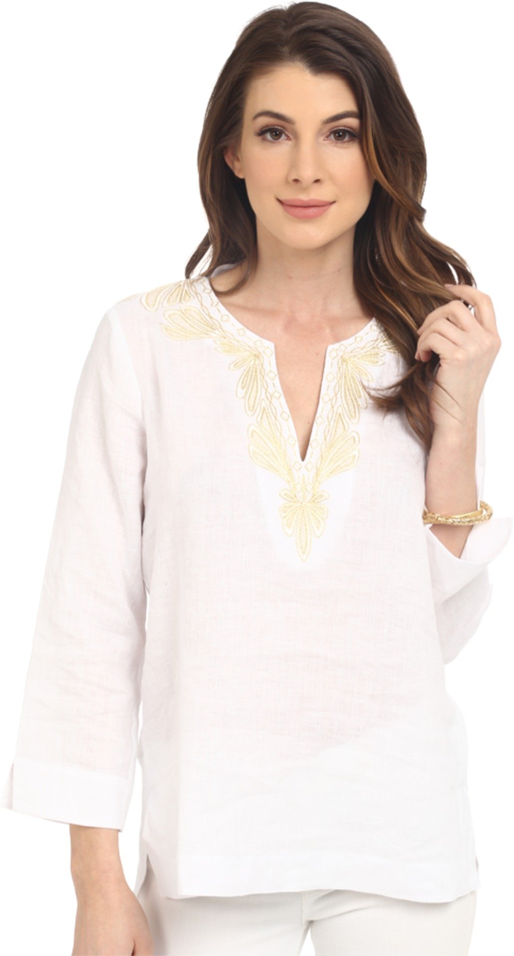 Lilly Pulitzer Women's Amelia Island Blouse Tunic - Floral Print Short Sleeve Top for Summer, Beach & Vacation Outfits | Casual & Dressy Style for Women