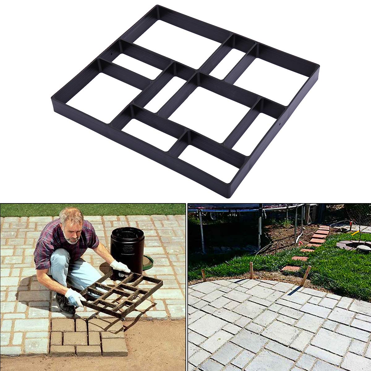 JAXPETY Reusable Concrete Walk Maker Mold - 17.7×15.7 Inch Stepping Stone Pathmate for DIY Garden Path, Patio & Yard Decoration | Perfect for Outdoor Walkways, Landscaping & Backyard Projects