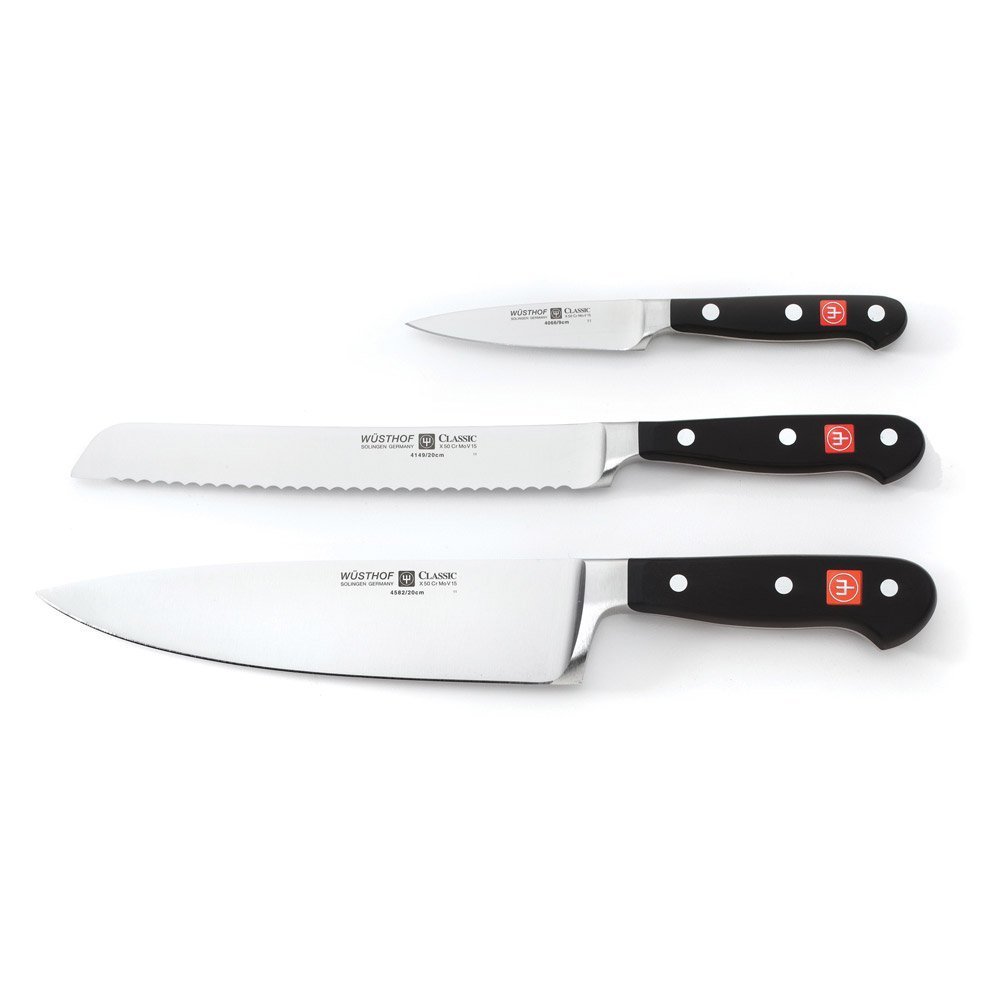 Wusthof CLASSIC 3-Piece Starter Knife Set - High-Quality German Kitchen Knives for Cooking, Slicing & Dicing | Perfect Gift for Chefs & Home Cooks