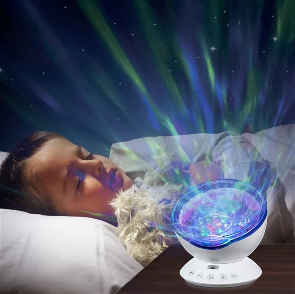 Galaxy Star Projector Light for Bedroom - Ocean Wave Night Light with Remote Control & White Noise Sound Machine - Perfect for Kids Room, Nursery, Meditation & Relaxation - Ideal Gift for Adults & Children (Black)