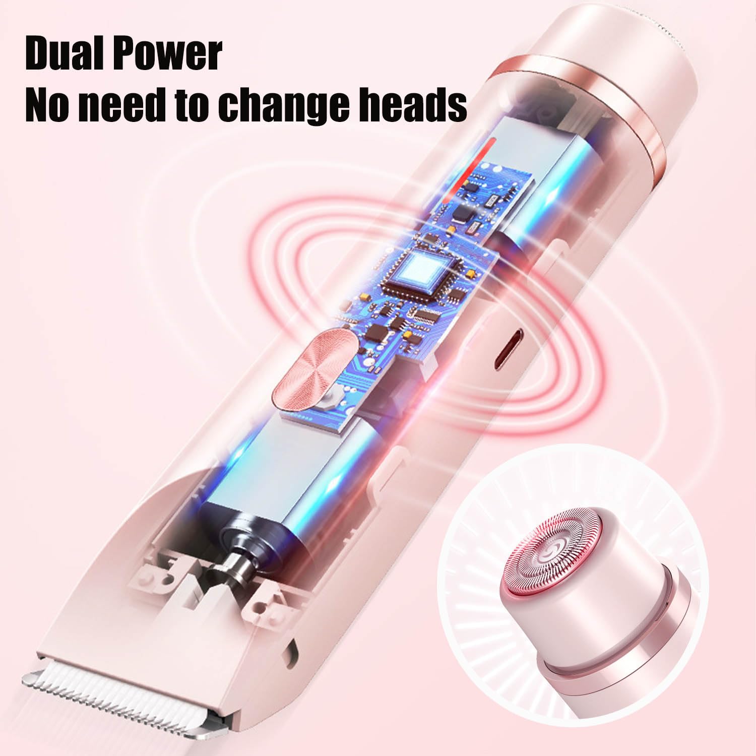 Coefficienta 2-in-1 Electric Razor for Women - 2025 Upgraded Wet & Dry Shaver with Removable Head, IPX7 Waterproof, Portable Mini Design for Legs, Arms & Underarms - Perfect for Travel, Gym & Quick Hair Removal (Purple)