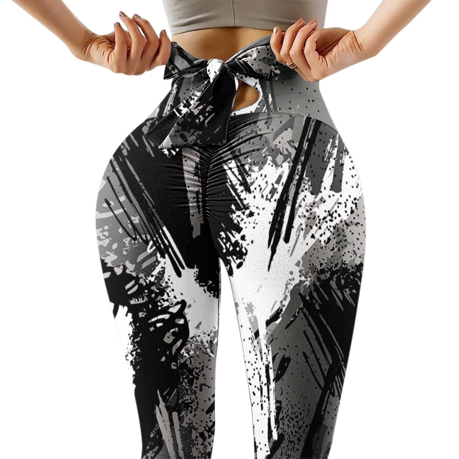 TikTok Leggings for Women - V Cross Waist Yoga Pants with Tummy Control for Workout, Running & Fitness | High Waisted Stretchy Activewear for Gym, Lounge & Everyday Wear