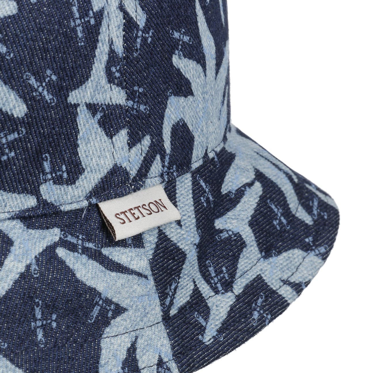 Stetson Denim Print Bucket Hat for Men & Women - Fashionable Casual Sun Hat for Outdoor Activities, Beach, Travel & Streetwear