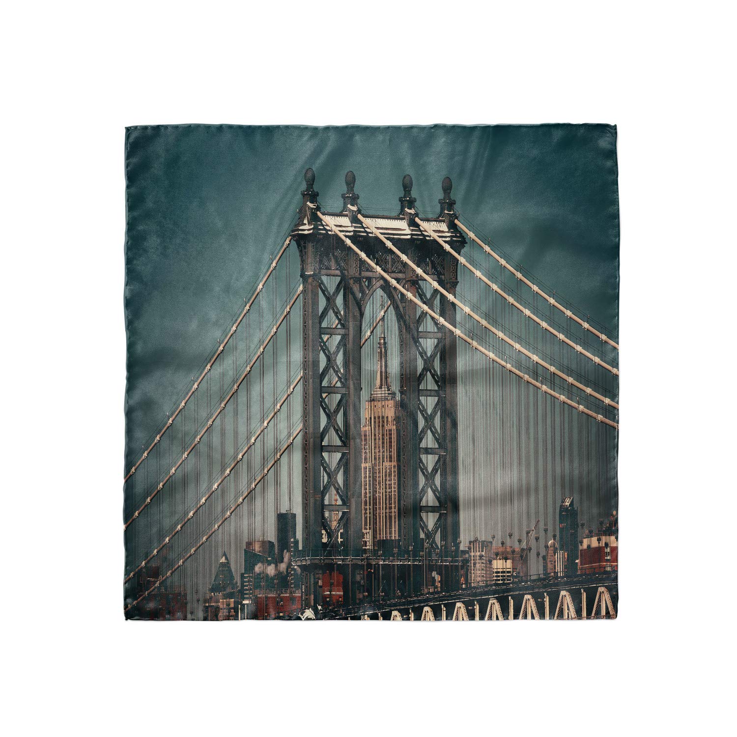 Ambesonne Landscape Headscarf - Cityscape Buildings Design, Lightweight Hijab Scarf for Women, Fashionable Muslim Head Covering - Perfect for Daily Wear, Travel & Special Occasions