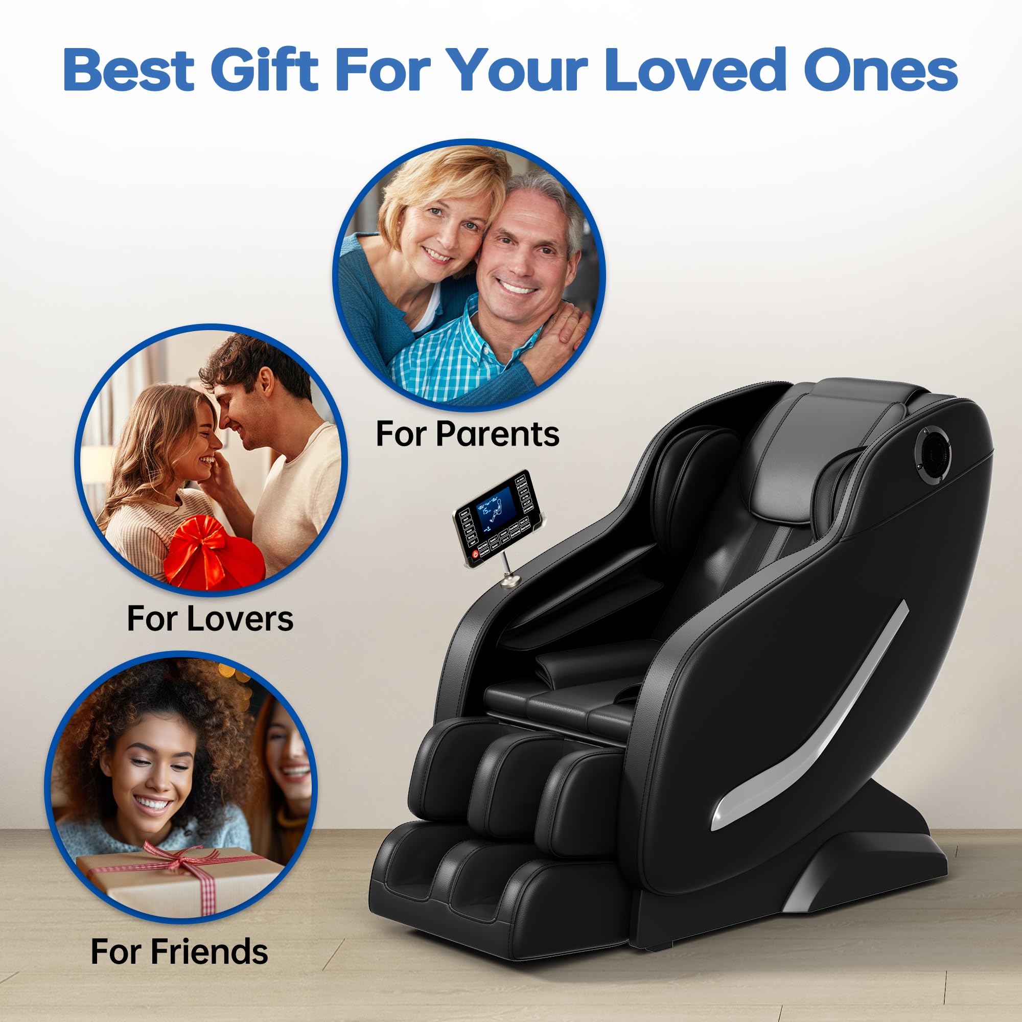 Premium Full Body Zero Gravity SL-Track Shiatsu Massage Recliner Chair with Heat Therapy, Body Scan & Bluetooth Speakers - MM950 Black for Home Office Relaxation & Pain Relief