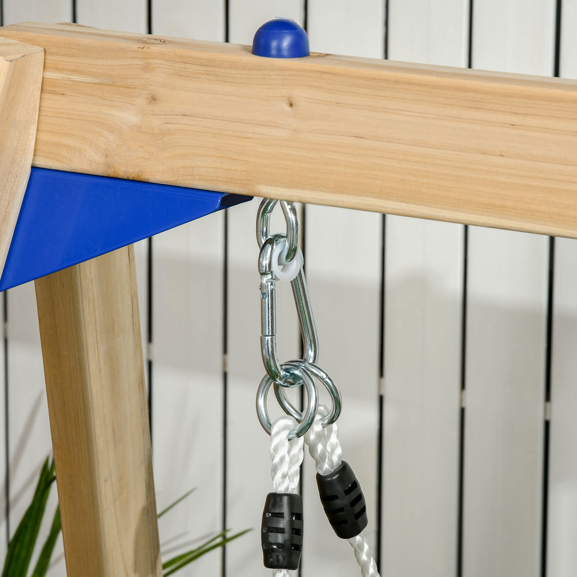 Outsunny 3-in-1 Wooden Swing Set for Toddlers - Outdoor Playset with Baby Swing Seat, Slide, Captain's Wheel & Telescope | Backyard Playground Equipment for Kids Ages 1.5-4 | Perfect for Garden, Park & Outdoor Family Fun