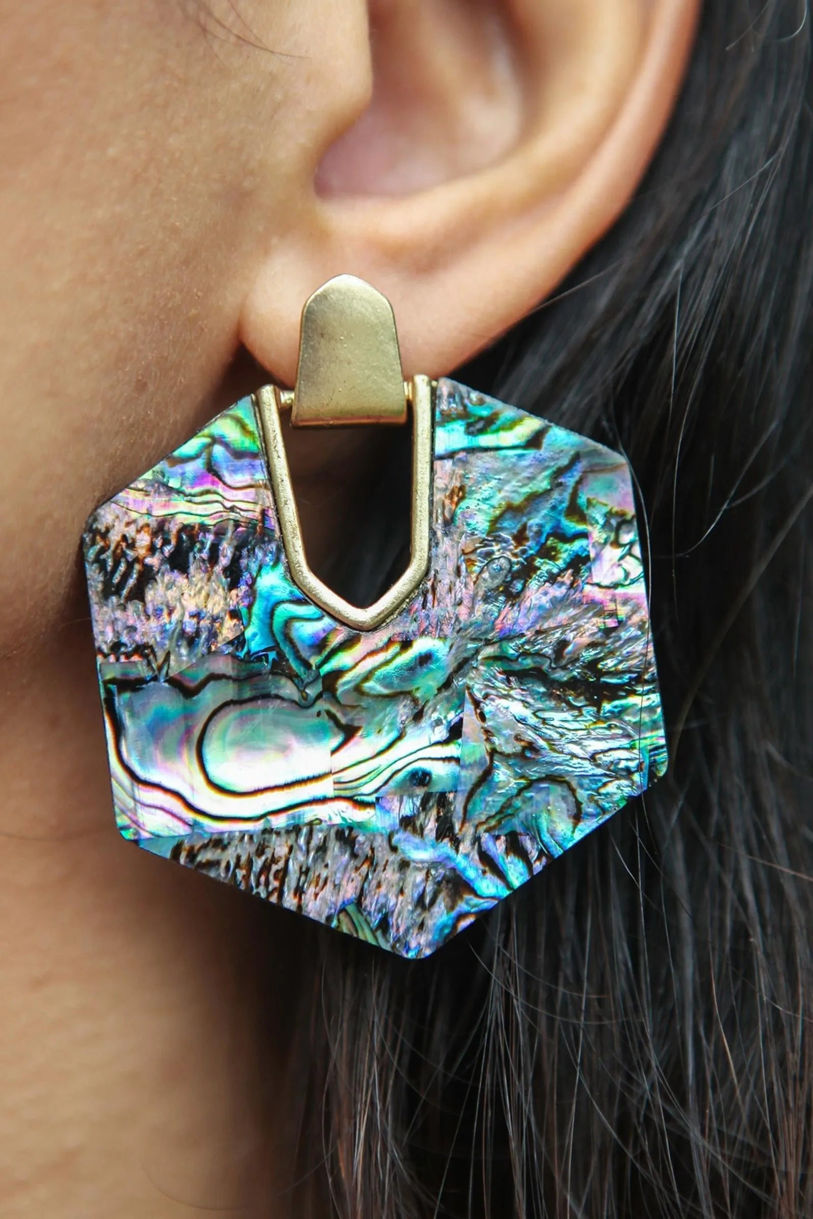 Geometric Stone Statement Earrings for Women - Elegant Boho Dangle Earrings for Party, Wedding & Everyday Wear