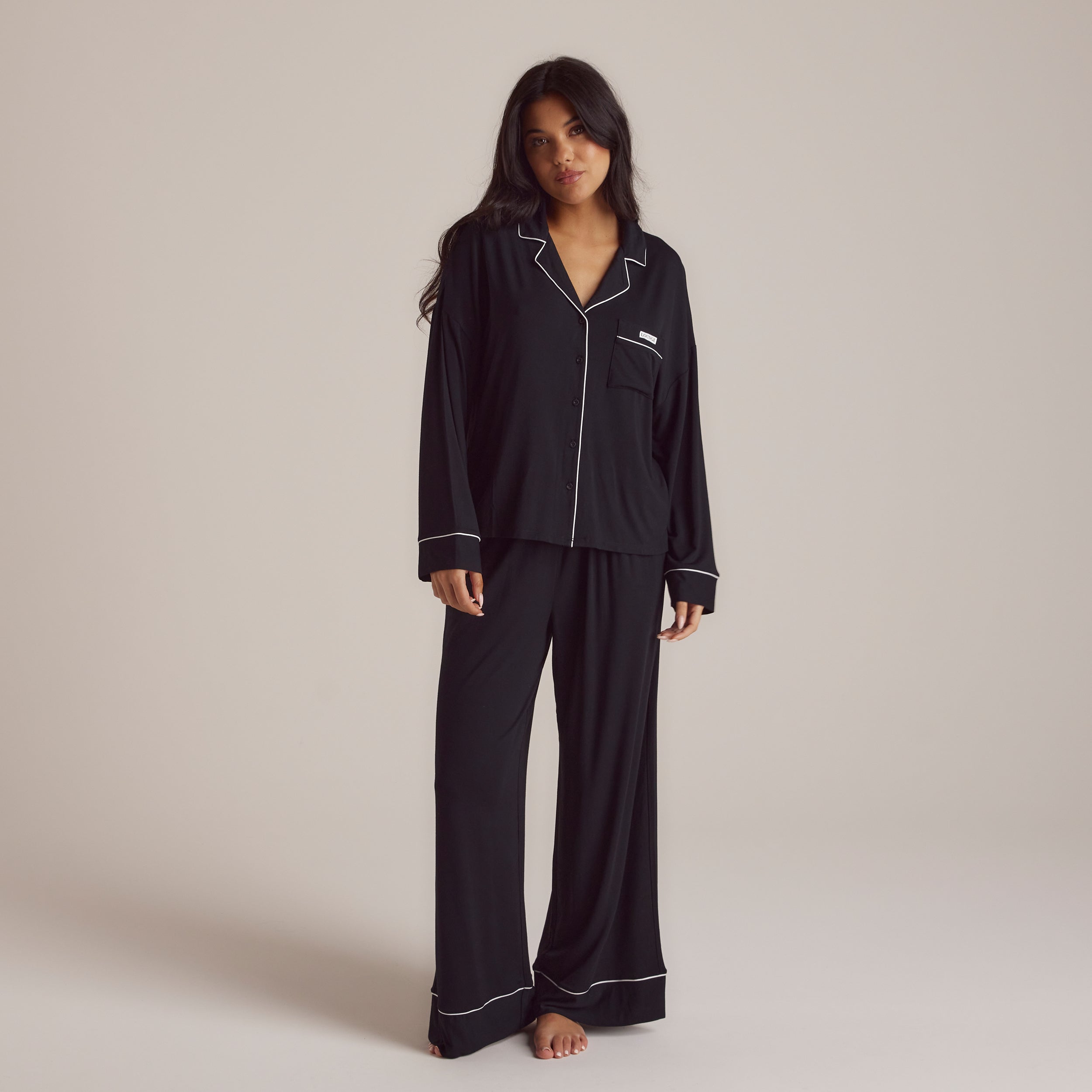 Premium Modal Sleep Shirt for Women - Soft & Breathable Black Pajama Top - Perfect for Relaxing at Home, Lounging & Comfortable Nightwear