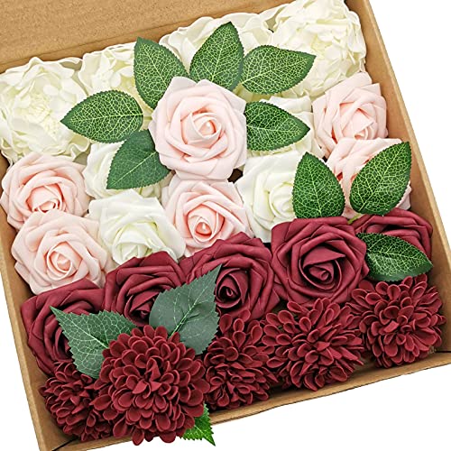 Delicate Ivory&blush&burgundy