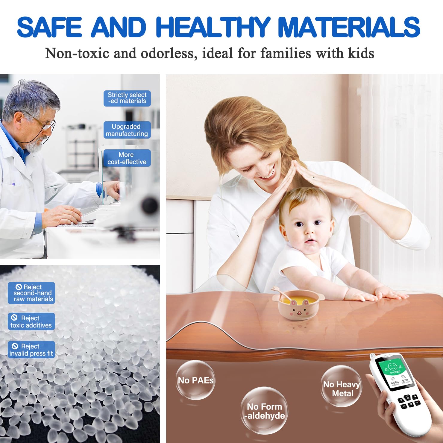 8 X 36 Inch Clear PVC Table Protector - Heat Resistant Heavy Duty Dining Table Cover for Wooden Desk, Coffee Table & Bench - Transparent Furniture Protector Mat for Kitchen, Office & Restaurant Use