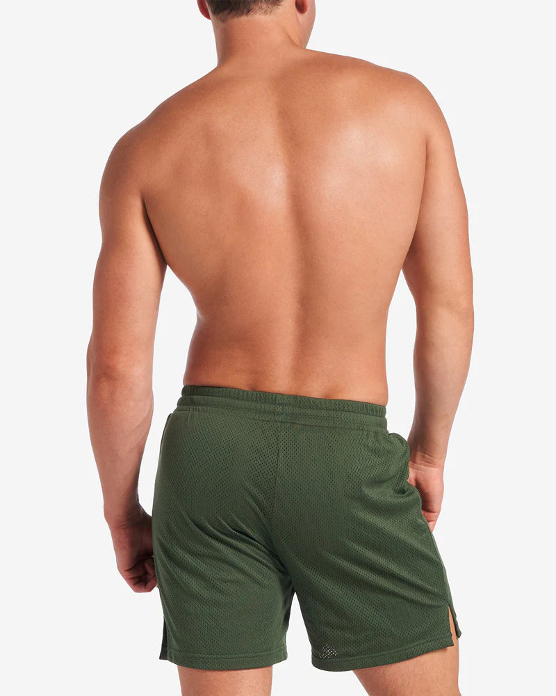 **Teamm8 S.S.C 6 Mesh Shorts - Forest Green - Breathable Athletic Shorts for Running, Gym & Outdoor Sports**