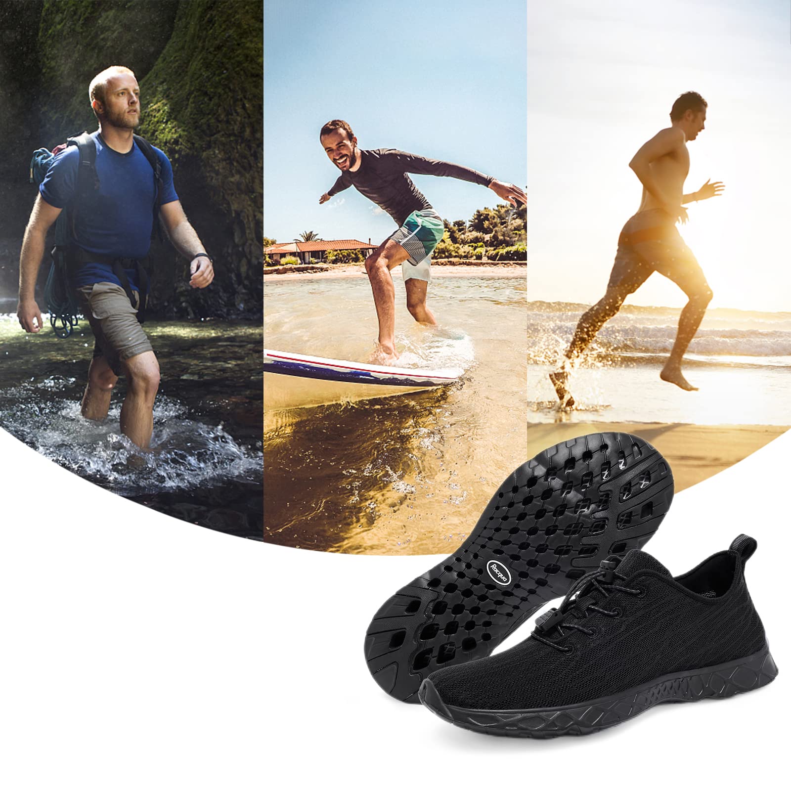 Racqua Unisex Breathable Mesh Water Shoes for Women & Men - Perfect for Swimming, Beach, Surfing, and Water Sports