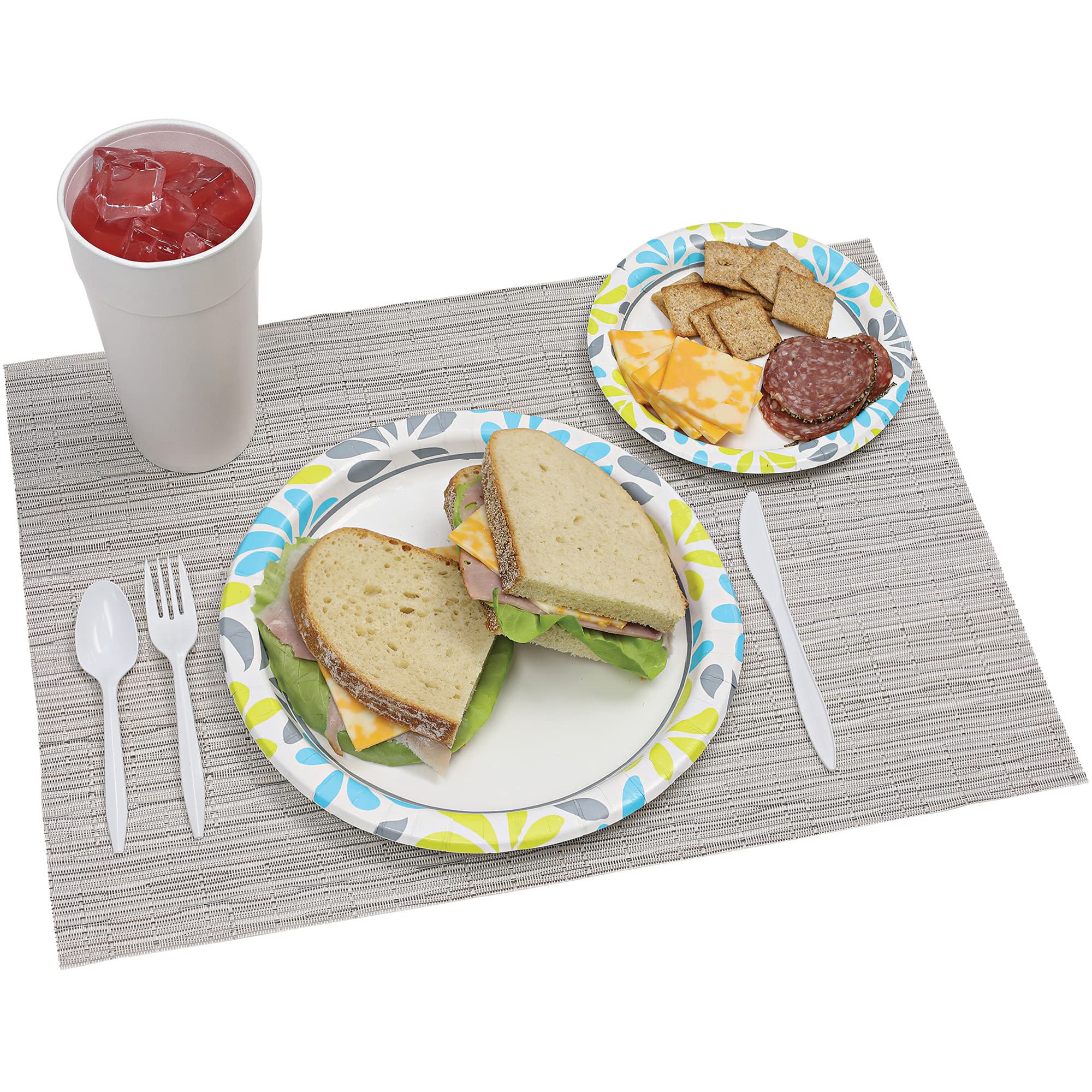 Genuine Joe 10-Inch Printed Paper Plates, 125 Count - Premium Disposable Dinner Plates for Parties, BBQs, Picnics & Family Gatherings
