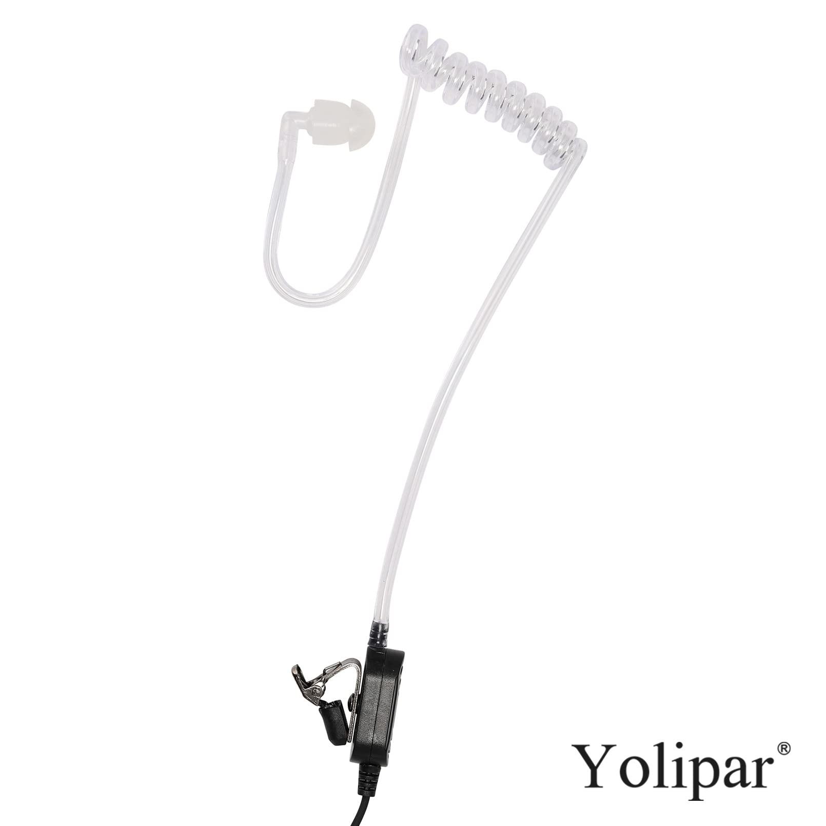 Yolipar HD-Mic Single-Wire Surveillance Earpiece Kit - Compatible with Retevis BaoFeng, BTECH, Kenwood, Arcshell AR-5 Walkie Talkies - Clear Acoustic Tube Headset with PTT Mic - Ideal for Security, Event Staff & Construction Crews