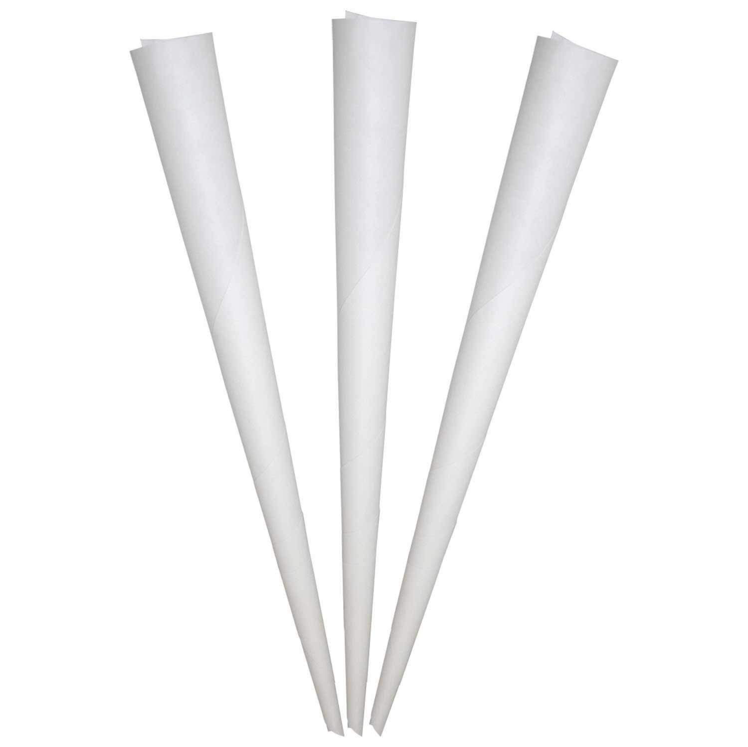 Perfectware PW Cotton Candy Cones 100ct & Sticks - Bulk Pack of 100 Professional Cotton Candy Supplies for Carnival, Fair, Birthday Party, and Concession Stands - 0.5