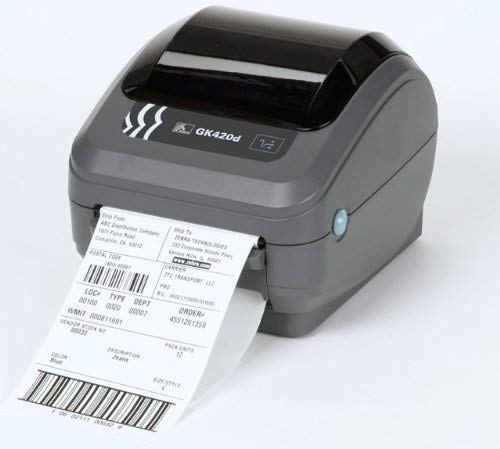 Renewed Zebra GK420d Direct Thermal Label Printer - High-Speed USB & Serial Connectivity for Shipping, Barcode & Retail Labels | Perfect for Warehouses, Logistics & Small Businesses