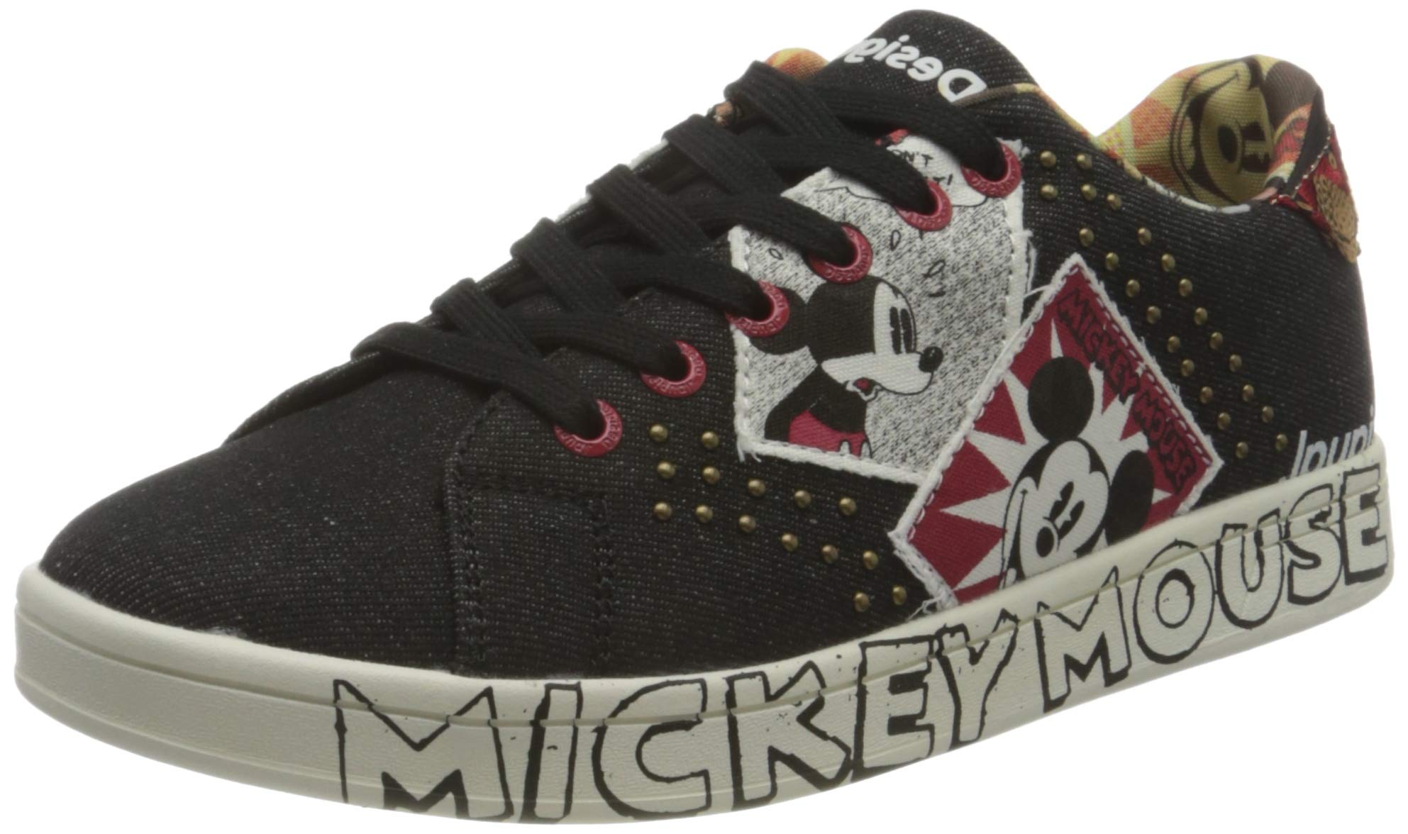 Desigual Women's Cosmic Mickey Deni Sneakers - Fashionable Comfort Shoes for Women | Perfect for Casual Wear, Walking & Disney-Themed Outfits