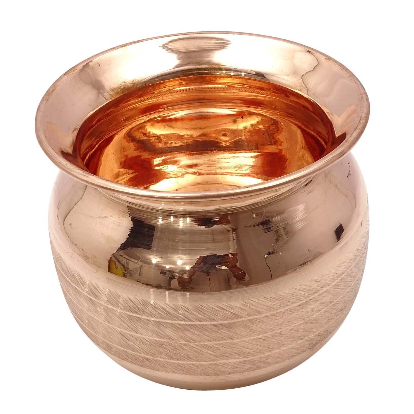Traditional Pure Copper Lota - Hindu Prayer Pooja Kalash for Temple Rituals | Sacred Drinking Water Pot for Religious Ceremonies & Home Decor
