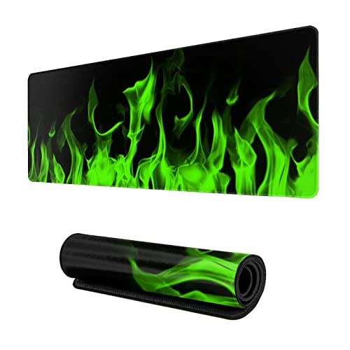 Green and Black Abstract Fire