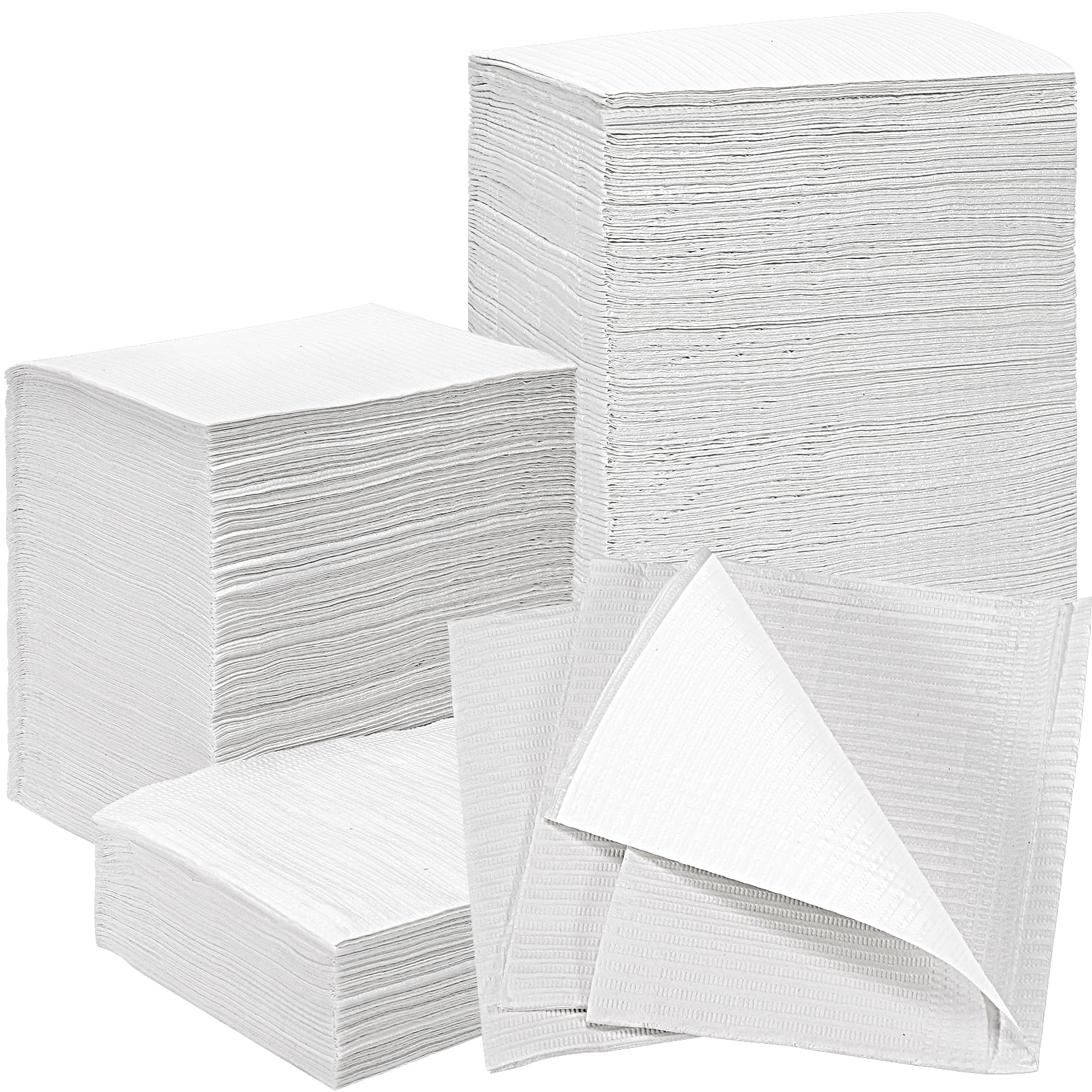 250Pcs White Dental Bibs - Disposable 3-Ply Waterproof Tattoo & Piercing Bibs - 13