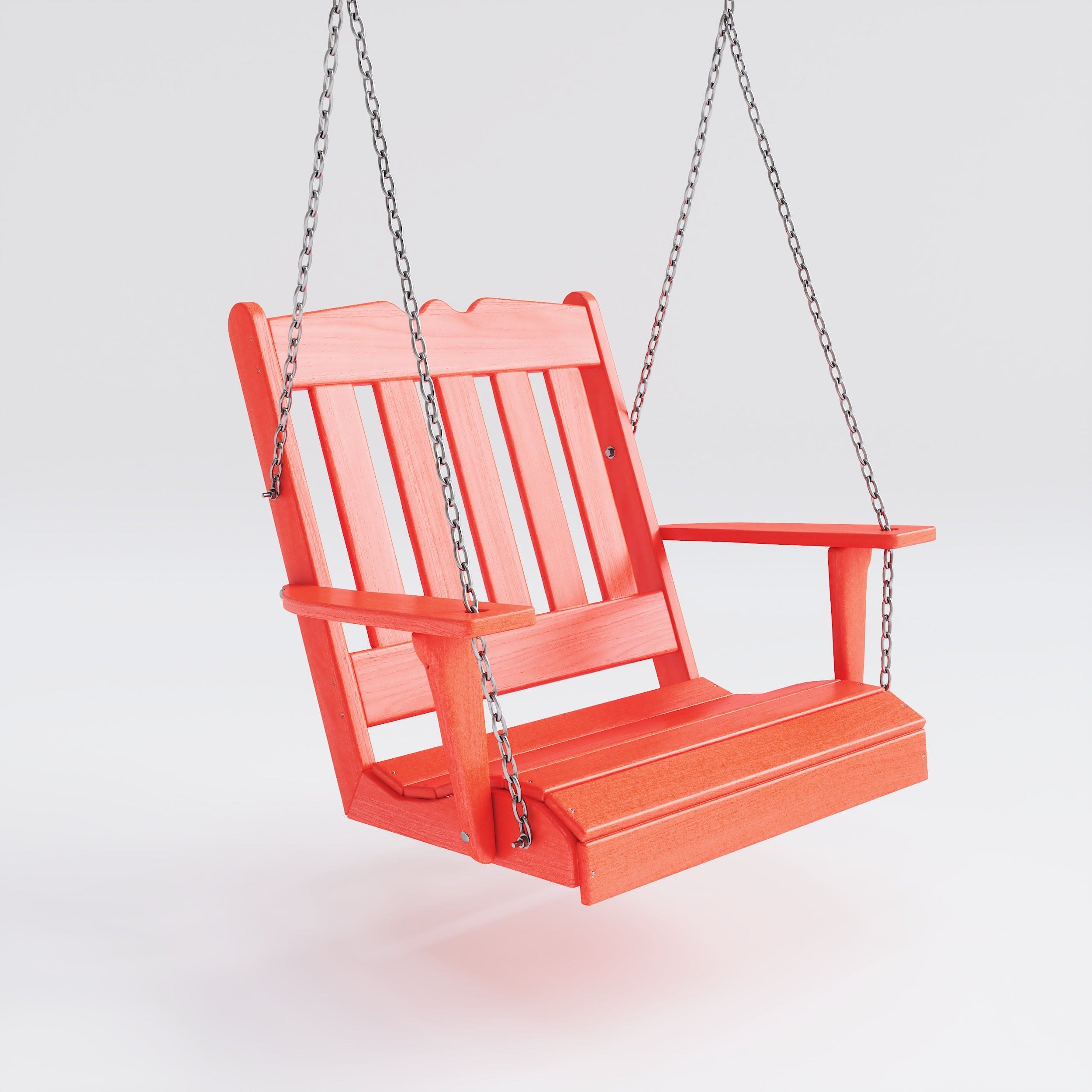 Keystone Amish Co. York Recycled Plastic Swing Chair - Bright Red Outdoor Patio Furniture for Garden, Porch, and Backyard Relaxation