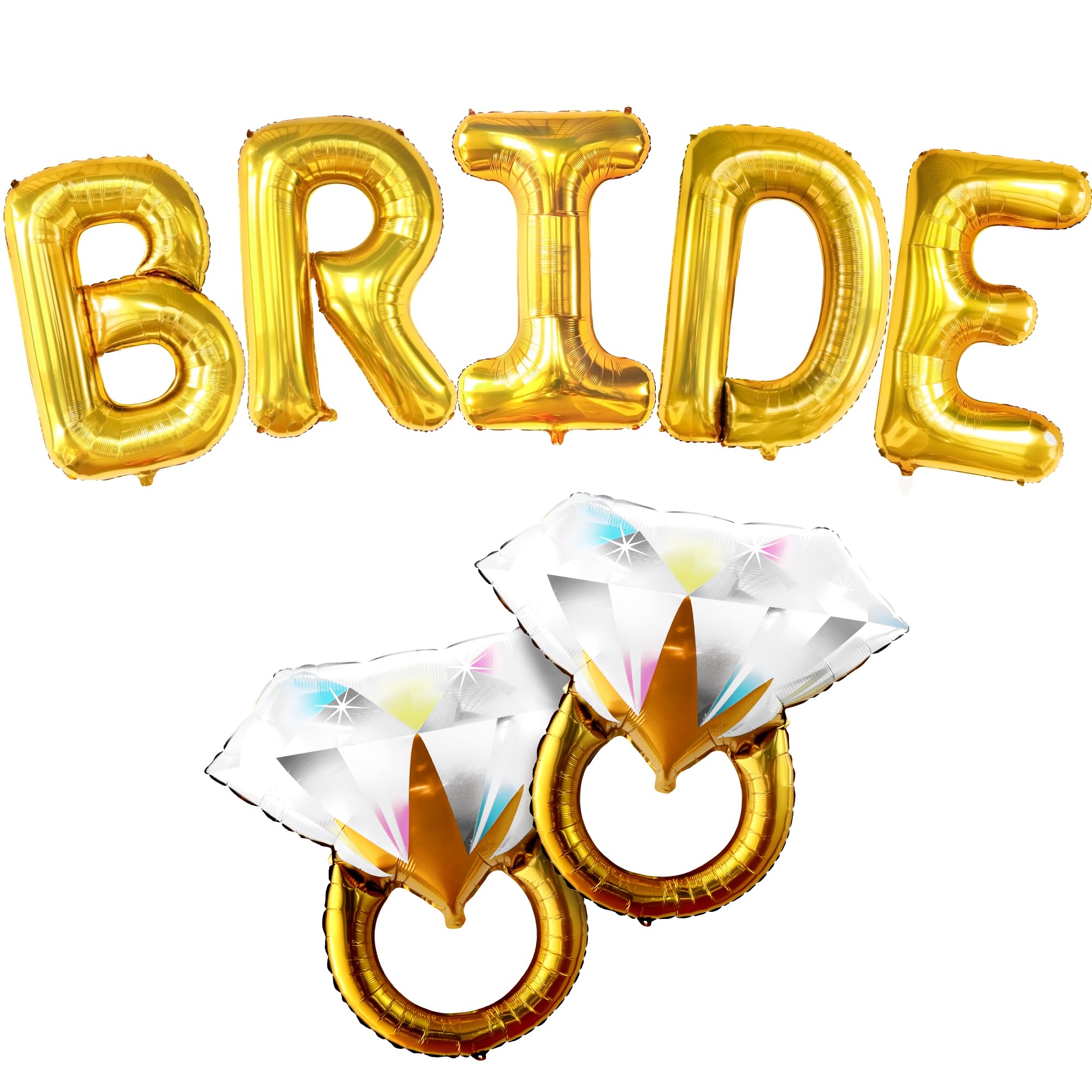 40 Inch Giant Gold Bride Balloons for Bachelorette Party Decorations - Elegant Bridal Shower Balloons Set | Perfect for Wedding Decor, Bridal Showers & Bachelorette Parties