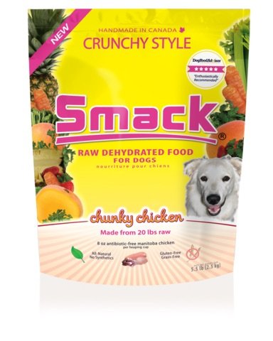 Organic Grain-Free Dehydrated Dog Food - Smack Raw Pet Food for Dogs | Gluten-Free, High-Protein Chunky Chicken Recipe | 5.5 lb Bag | Perfect for Sensitive Stomachs & Active Dogs