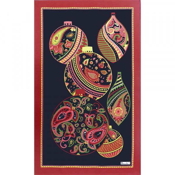 Beauvillé Luxury French Christmas Gift Box - Set of 2 Silk Screen Printed Kitchen & Tea Towels for Holiday Decor, Hostess Gifts & Festive Dining