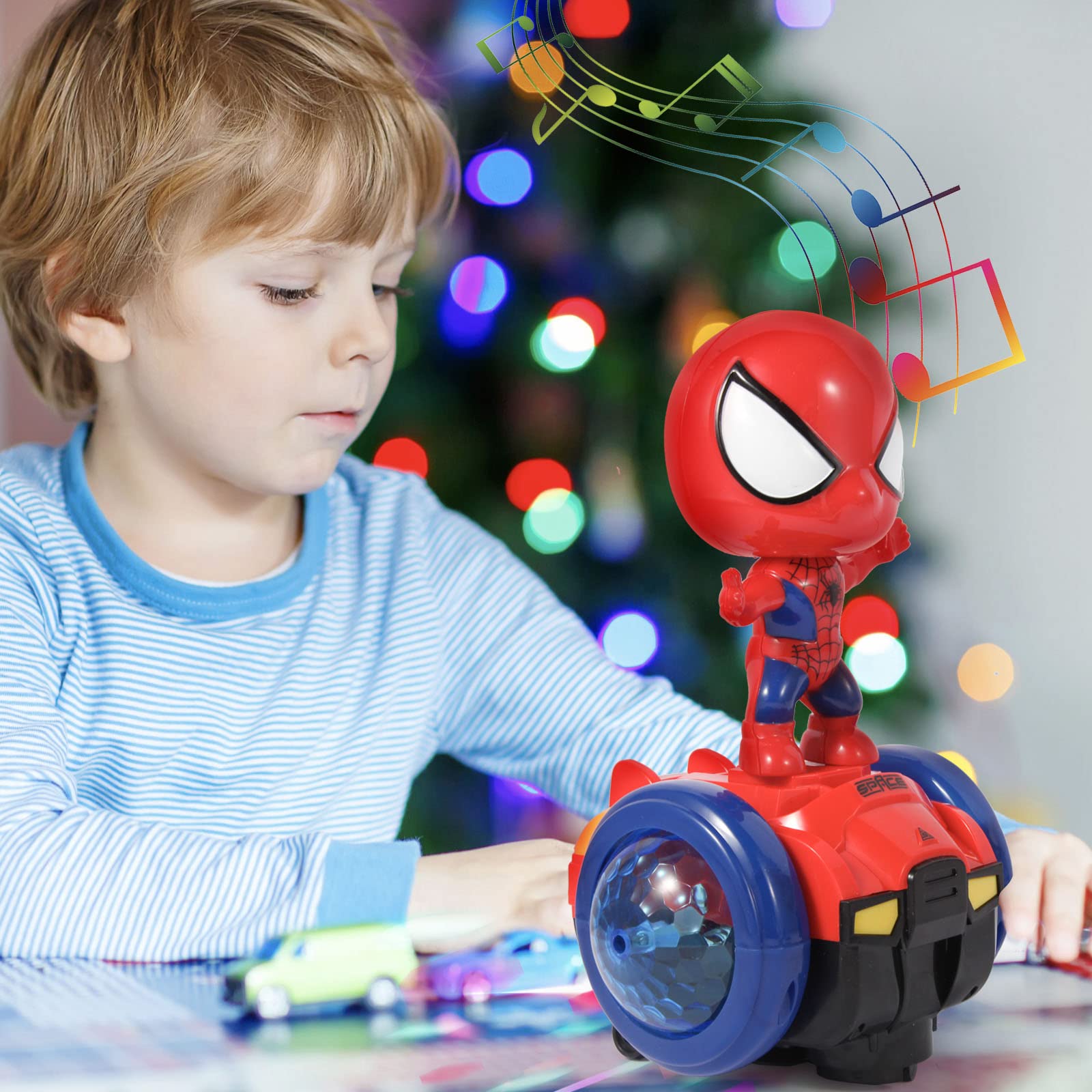 Dancing Spider Toy Robot with Music & Flashing Lights - Interactive Educational STEM Toy for Kids, Boys & Girls (Spiderman Red) | Fun Birthday Gift for Toddlers, Party Favors & Learning Playtime