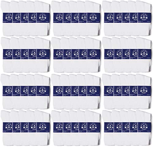 72 Pairs Mens White Crew