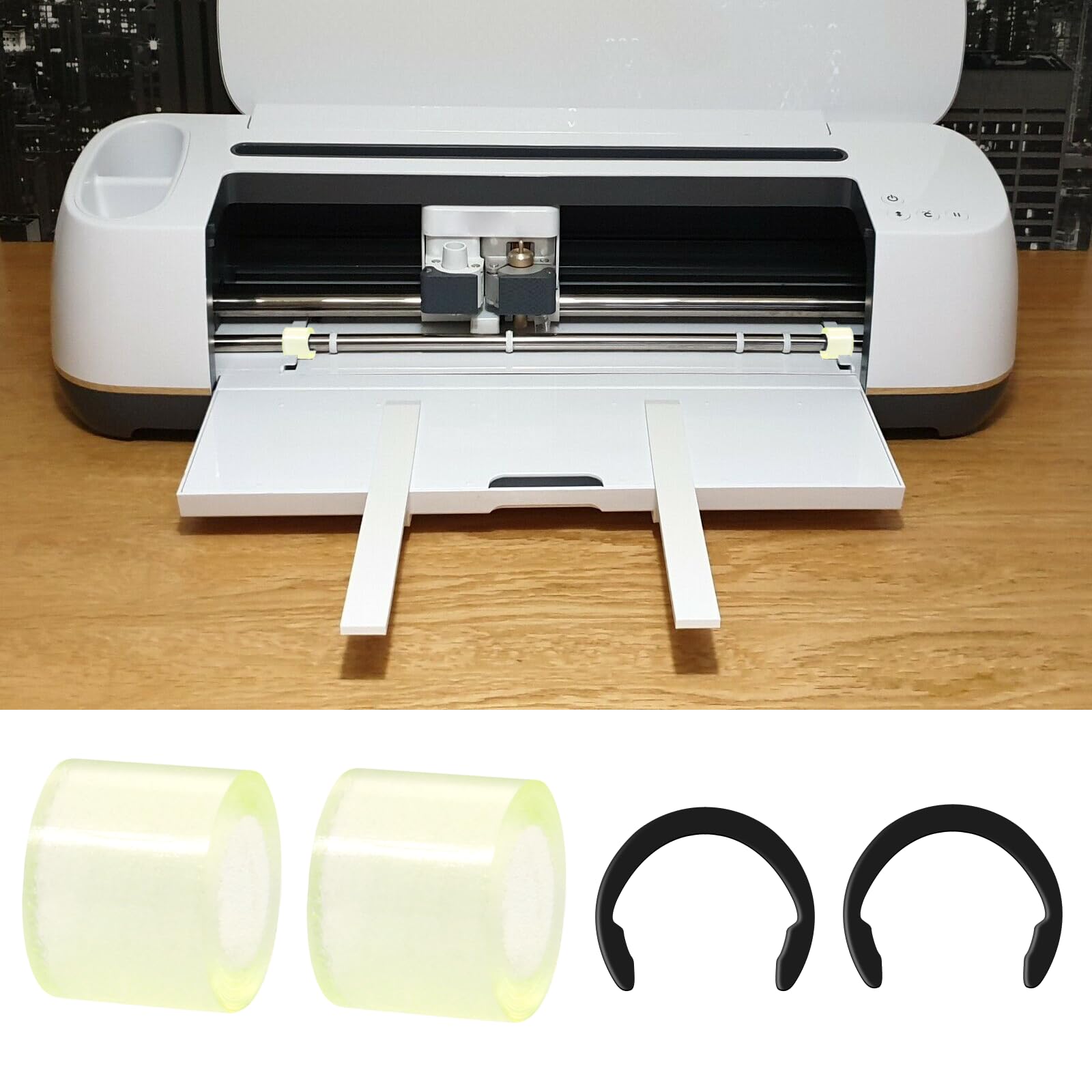 4 Pcs Rubber Roller Replacement for Cricut Maker/Maker 3 - Secure Fit with Retaining Rings to Prevent Slipping - Perfect for DIY Crafts, Vinyl Cutting, and Scrapbooking Projects