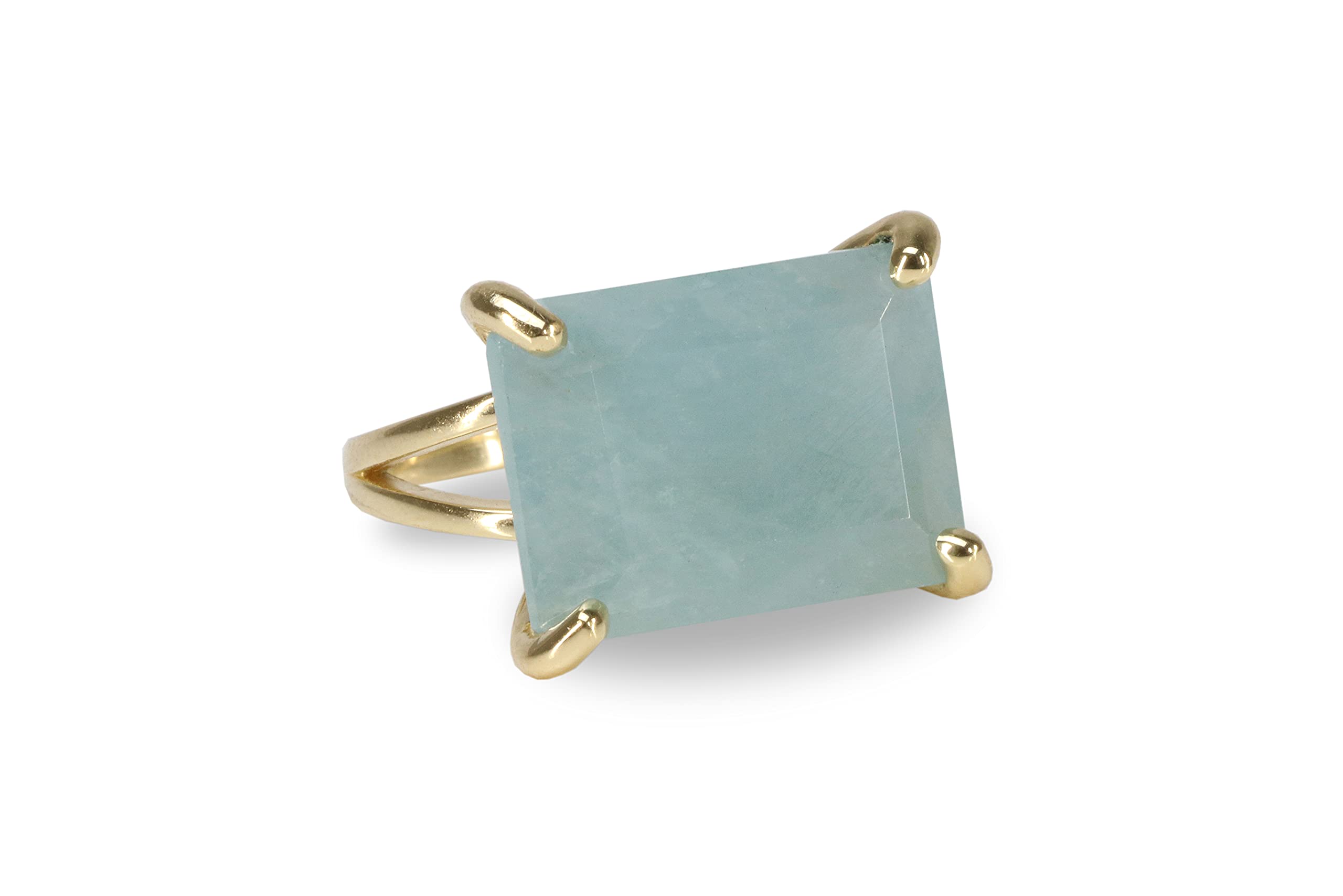 Blue Green Aquamarine Ring - Elegant Rose Gold Gemstone Ring for Women - Custom-Made Jewelry for Wedding, Engagement, Mothers Day, Anniversary & Birthday - Perfect for Romantic Gifts & Special Occasions